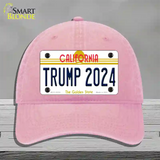 Trump 2024 California Novelty License Plate Hat Unconstructed Cotton / Pink