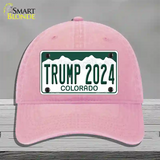 Trump 2024 Colorado Novelty License Plate Hat Unconstructed Cotton / Pink