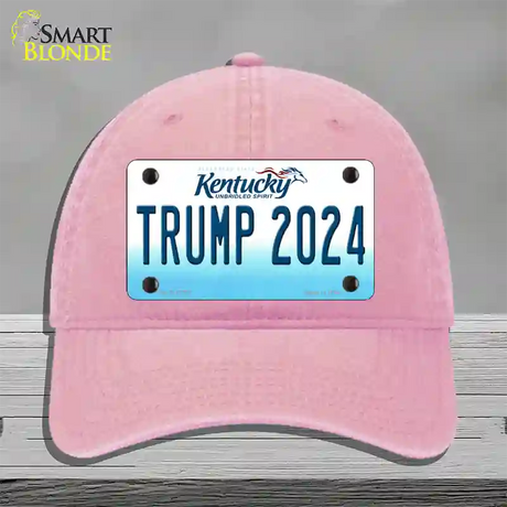 Trump 2024 Kentucky Novelty License Plate Hat Unconstructed Cotton / Pink