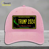 Trump 2024 New Mexico Novelty License Plate Hat Unconstructed Cotton / Pink