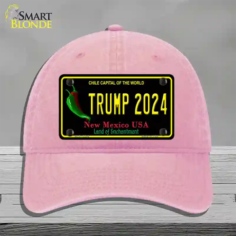 Trump 2024 New Mexico Novelty License Plate Hat Unconstructed Cotton / Pink