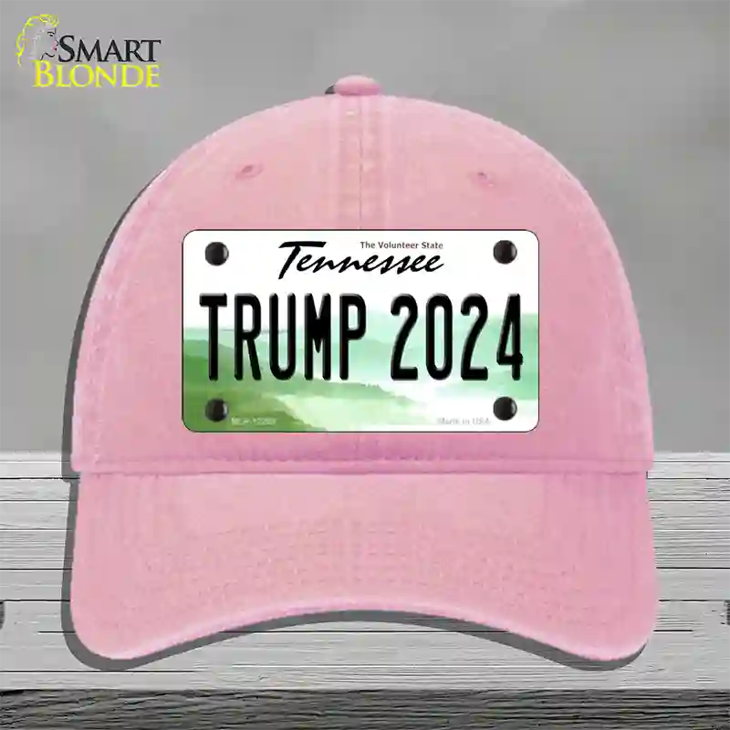 Trump 2024 Tennessee Novelty License Plate Hat Unconstructed Cotton / Pink