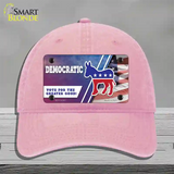 Democratic Vote for Greater Good Novelty License Plate Hat Unconstructed Cotton / Pink