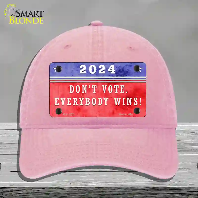 Dont Vote Everyone Wins 2020 Novelty License Plate Hat Unconstructed Cotton / Pink