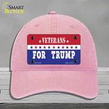 Veterans For Trump Novelty License Plate Hat Unconstructed Cotton / Pink