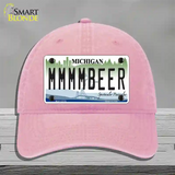 Michigan MMMMBeer Novelty License Plate Hat Unconstructed Cotton / Pink