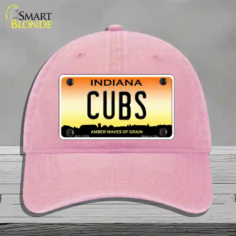 Cubs Indiana Novelty License Plate Hat Unconstructed Cotton / Pink