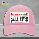 Wisconsin Eagle River Novelty License Plate Hat Unconstructed Cotton / Pink