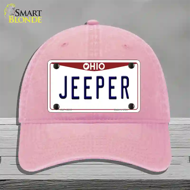 Ohio Jeeper Novelty License Plate Hat Unconstructed Cotton / Pink