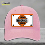 Genuine Beer Drinker Novelty License Plate Hat Unconstructed Cotton / Pink