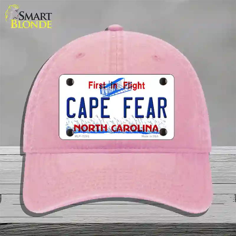 North Carolina Cape Fear Novelty License Plate Hat Unconstructed Cotton / Pink