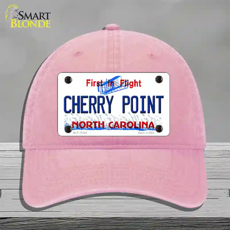 North Carolina Cherry Point Novelty License Plate Hat Unconstructed Cotton / Pink