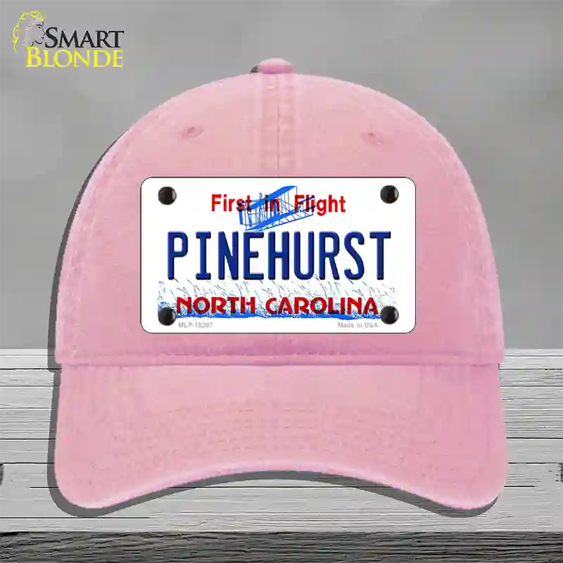 North Carolina Pinehurst Novelty License Plate Hat Unconstructed Cotton / Pink