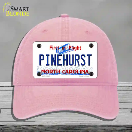 North Carolina Pinehurst Novelty License Plate Hat Unconstructed Cotton / Pink