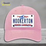 North Carolina Hookerton Novelty License Plate Hat Unconstructed Cotton / Pink