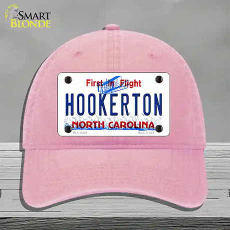 North Carolina Hookerton Novelty License Plate Hat Unconstructed Cotton / Pink