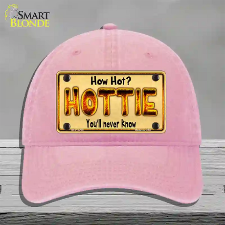 Hottie Know Novelty License Plate Hat Unconstructed Cotton / Pink