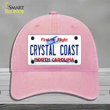 North Carolina Crystal Coast Novelty License Plate Hat Unconstructed Cotton / Pink