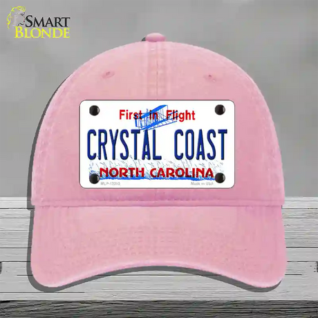 North Carolina Crystal Coast Novelty License Plate Hat Unconstructed Cotton / Pink