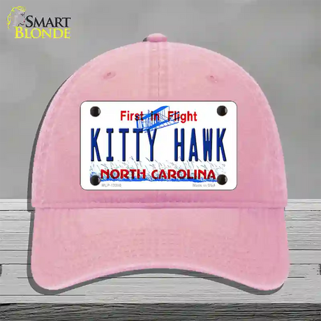 North Carolina Kitty Hawk Novelty License Plate Hat Unconstructed Cotton / Pink