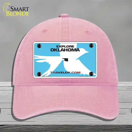 Oklahoma Travel Blank Novelty License Plate Hat Unconstructed Cotton / Pink