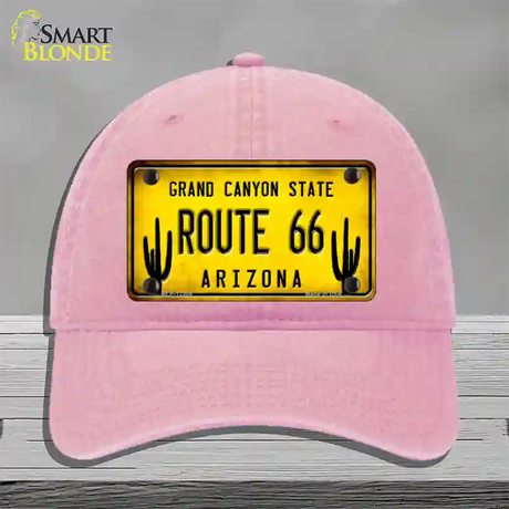 Arizona Route 66 Novelty License Plate Hat Unconstructed Cotton / Pink