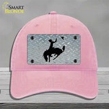 Bucking Bronco Novelty License Plate Hat Unconstructed Cotton / Pink