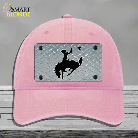 Bucking Bronco Novelty License Plate Hat Unconstructed Cotton / Pink