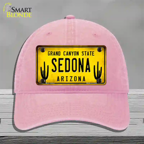 Arizona Sedona Novelty License Plate Hat Unconstructed Cotton / Pink