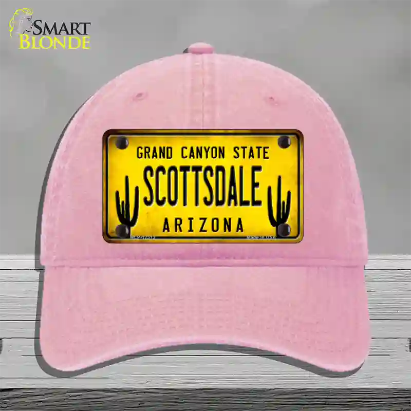 Arizona Scottsdale Novelty License Plate Hat Unconstructed Cotton / Pink