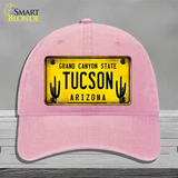 Arizona Tucson Novelty License Plate Hat Unconstructed Cotton / Pink