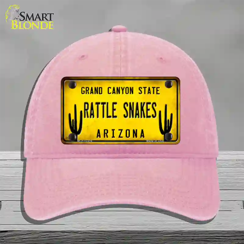 Arizona Rattle Snakes Novelty License Plate Hat Unconstructed Cotton / Pink