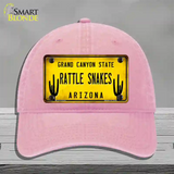 Arizona Rattle Snakes Novelty License Plate Hat Unconstructed Cotton / Pink