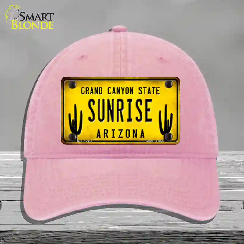 Arizona Sunrise Novelty License Plate Hat Unconstructed Cotton / Pink