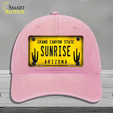 Arizona Sunrise Novelty License Plate Hat Unconstructed Cotton / Pink