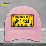 Arizona Dry Heat Novelty License Plate Hat Unconstructed Cotton / Pink