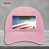 Montana with American Flag Novelty License Plate Hat Unconstructed Cotton / Pink