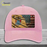 New Jersey/American Flag Novelty License Plate Hat Unconstructed Cotton / Pink