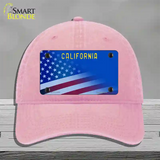 California with Blue California Plate Novelty License Plate Hat Unconstructed Cotton / Pink