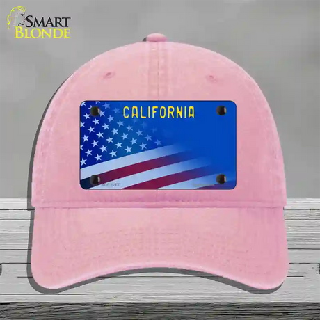 California with Blue California Plate Novelty License Plate Hat Unconstructed Cotton / Pink