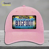 Bigfoot Nevada Novelty License Plate Hat Unconstructed Cotton / Pink