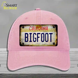 Bigfoot California Novelty License Plate Hat Unconstructed Cotton / Pink