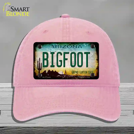 Bigfoot Arizona Novelty License Plate Hat Unconstructed Cotton / Pink