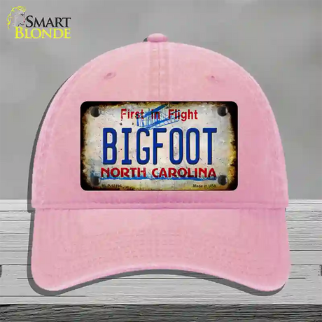 Bigfoot North Carolina Novelty License Plate Hat Tag Unconstructed Cotton / Pink