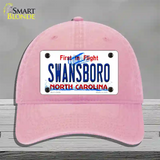 Swansboro North Carolina Novelty License Plate Hat Unconstructed Cotton / Pink