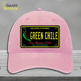 Green Chile New Mexico Black Novelty License Plate Hat Unconstructed Cotton / Pink