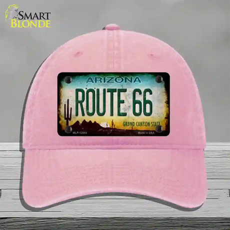 Route 66 Arizona Rusty Novelty License Plate Hat Unconstructed Cotton / Pink