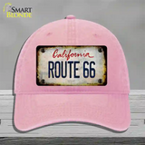 Route 66 California Rusty Novelty License Plate Hat Unconstructed Cotton / Pink