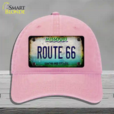 Route 66 Missouri Rusty Novelty License Plate Hat Unconstructed Cotton / Pink