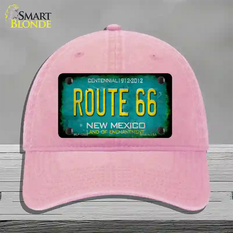 Route 66 New Mexico Rusty Novelty License Plate Hat Unconstructed Cotton / Pink